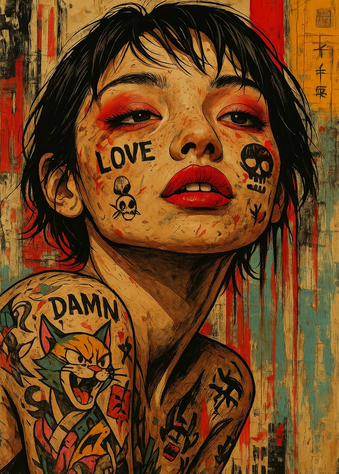 Tattooed Woman Portrait