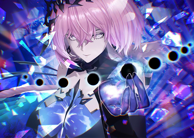 Girl with Black Orbs