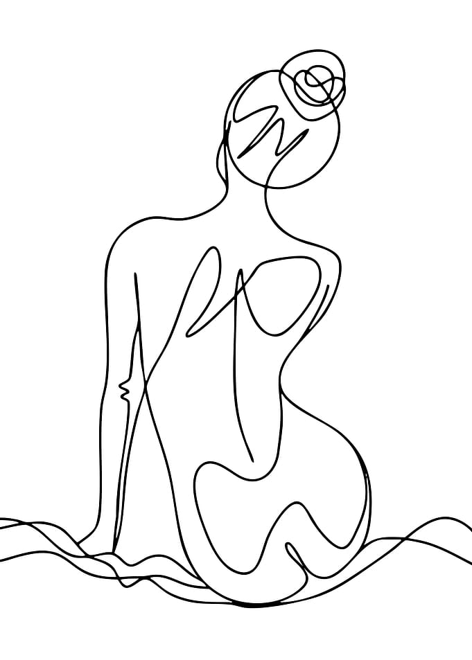 Woman's Back Continuous Line Art