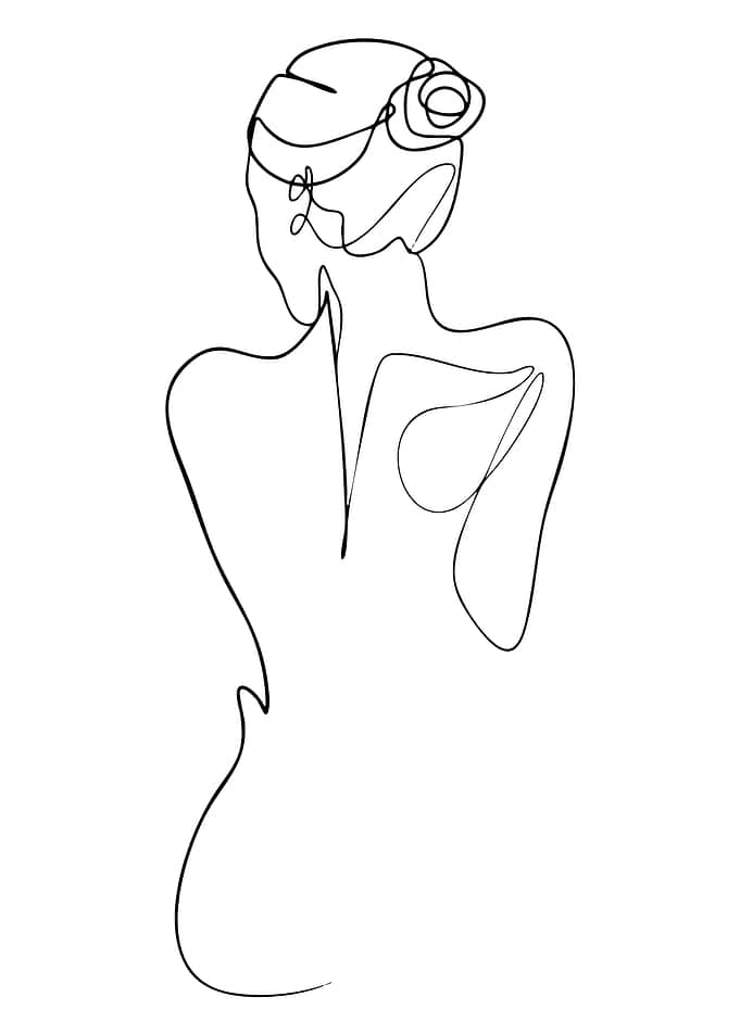 Woman's Back Continuous Line Art