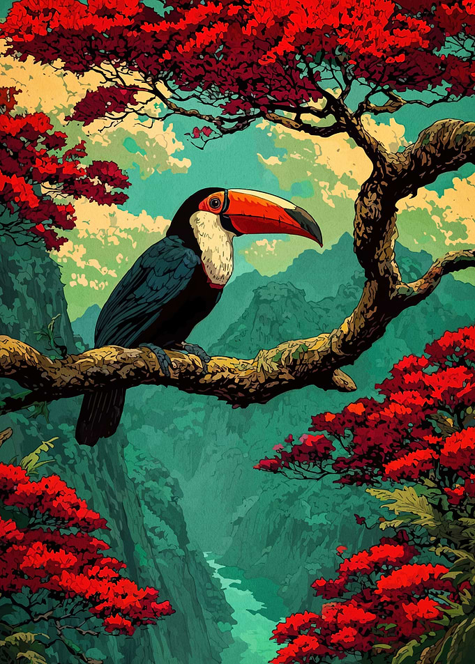 Toucan Lush Landscape