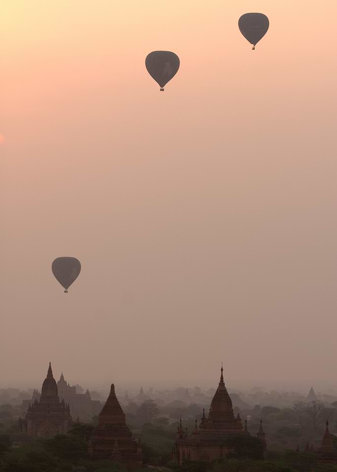 Bagan Sunrise with Hot Air Balloons