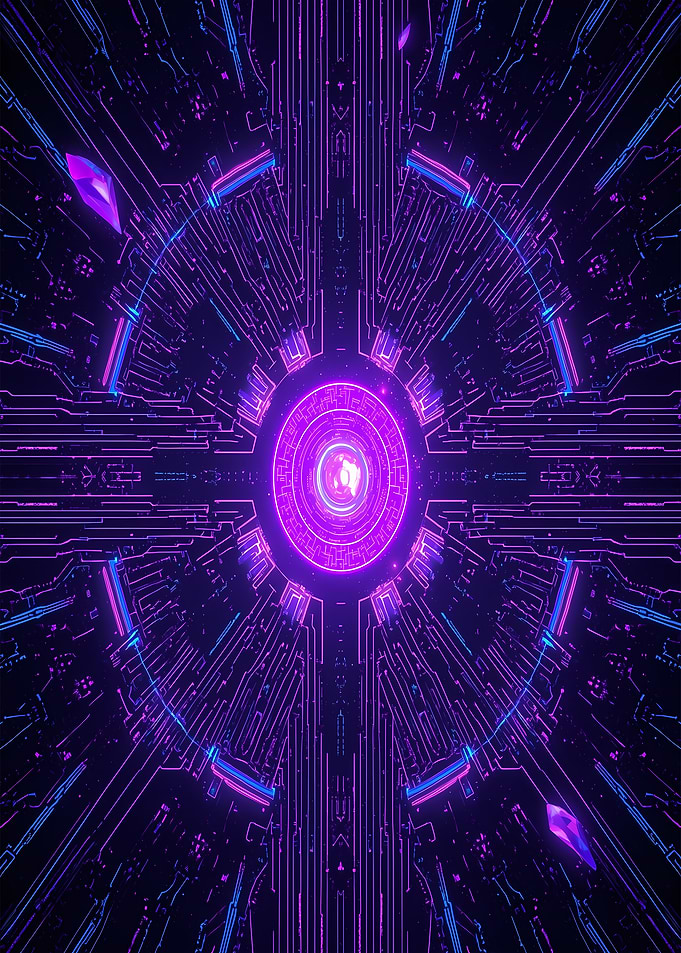 Cyberpunk Circuit Board Portal