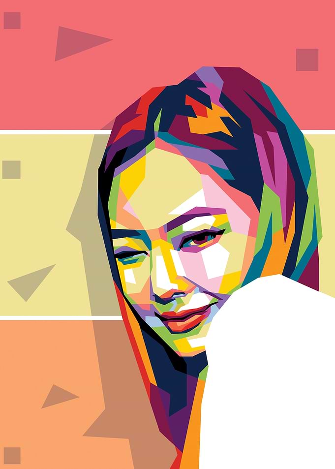 Jennie Kim Colorful Portrait of a Smiling Woman