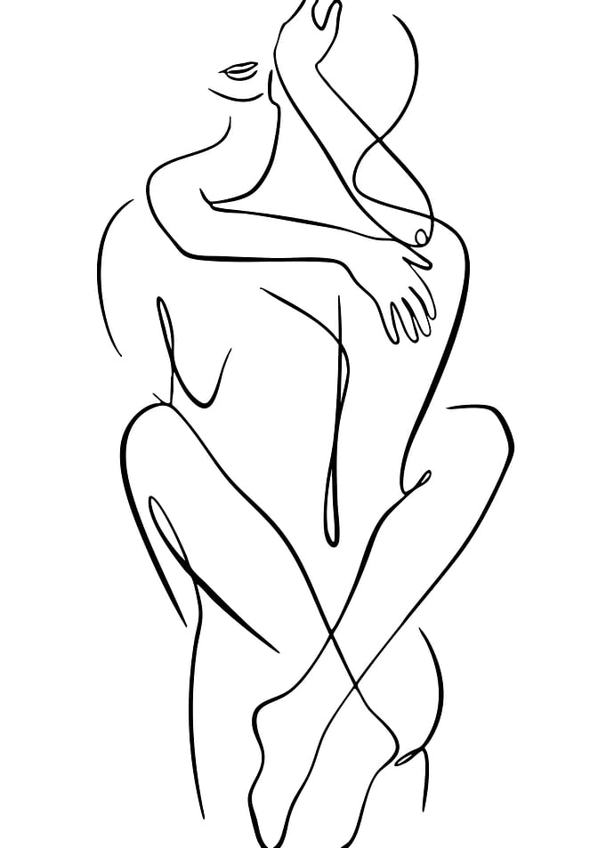 Minimalist Line Art: Woman's Figure
