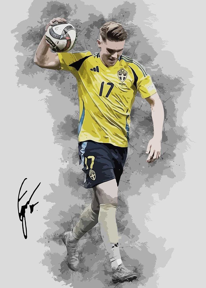 Gyokeres Swedish Football Player with Ball