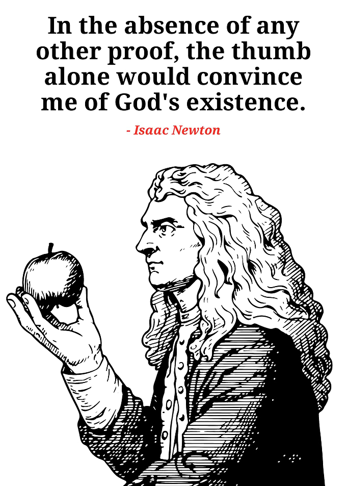 Isaac Newton Quote with Apple Illustration