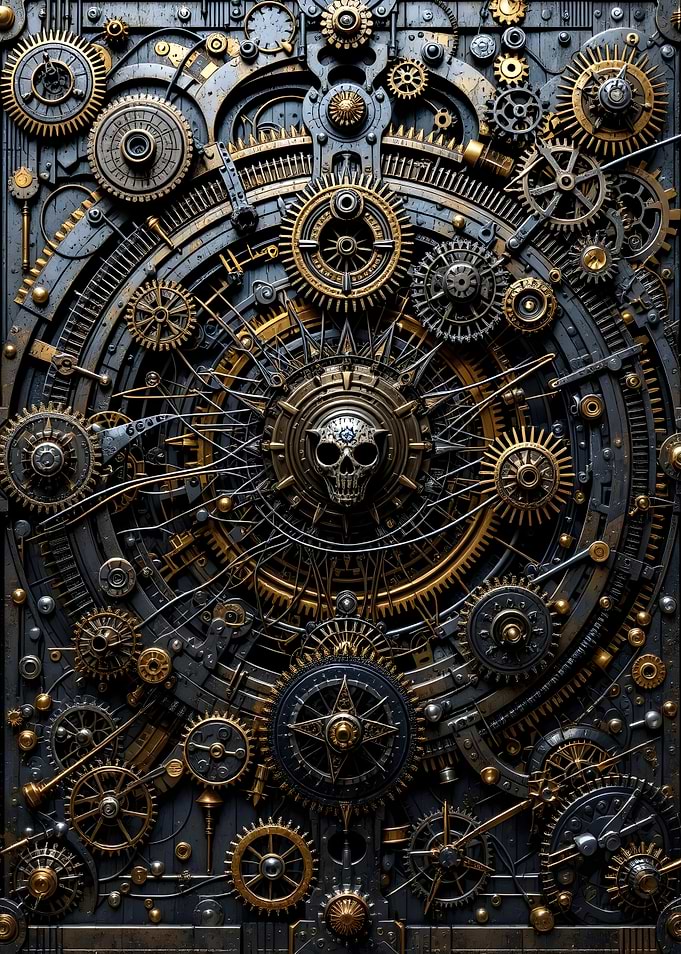 Steampunk Skull Gearwork
