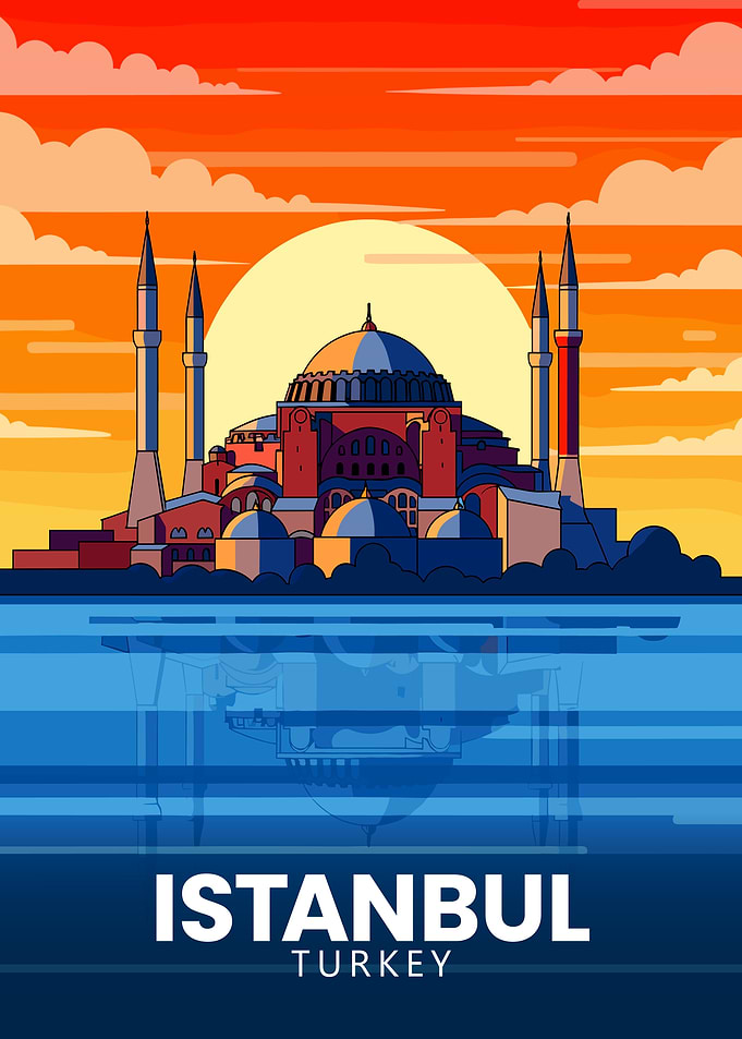 Istanbul, Turkey Travel Poster