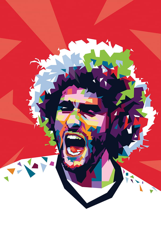 Marouane Fellaini Colorful Portrait of a Shouting Man