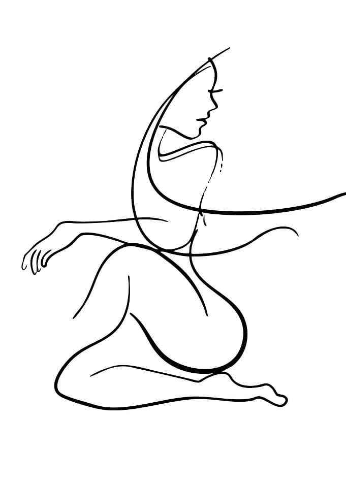 Minimalist Line Art: Seated Woman