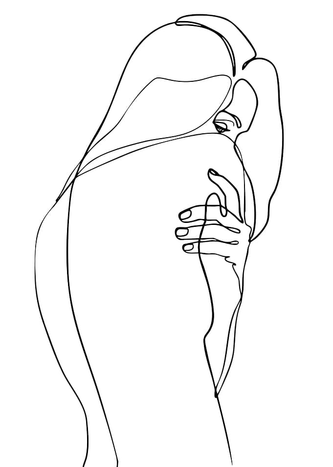 Minimalist Line Art Woman Portrait
