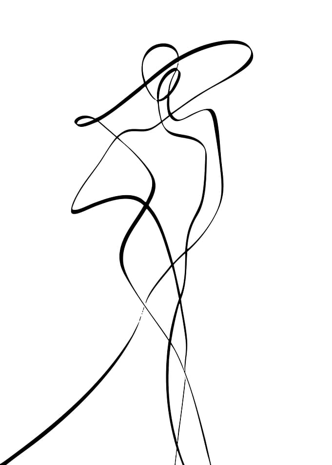 Elegant Woman Line Art