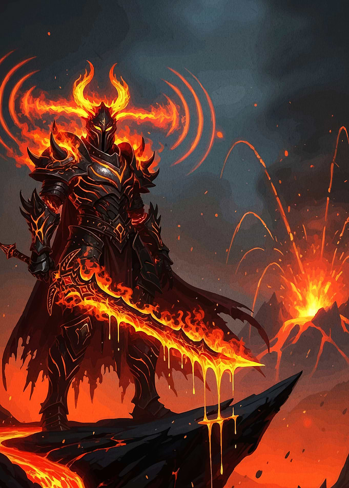 Fiery Knight Flaming Sword