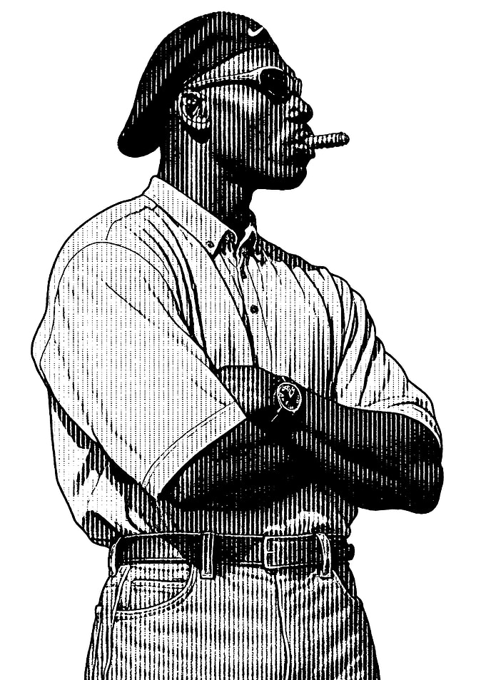 Man with Cigar Illustration