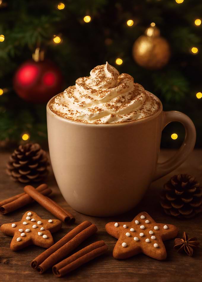 Festive Hot Chocolate with Gingerbread Cookies