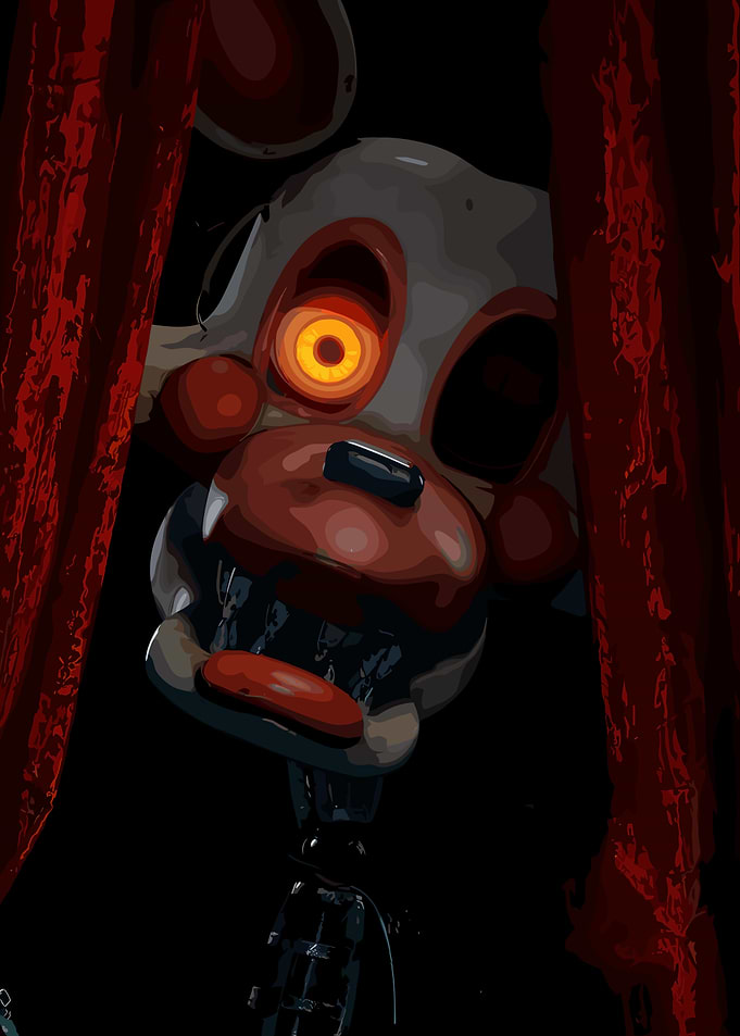 Creepy Animatronic Peeking Through Curtains