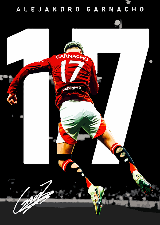 Alejandro Garnacho Soccer Player Illustration