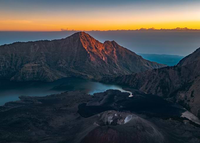 Volcanic Mountain Landscape at Sunrise