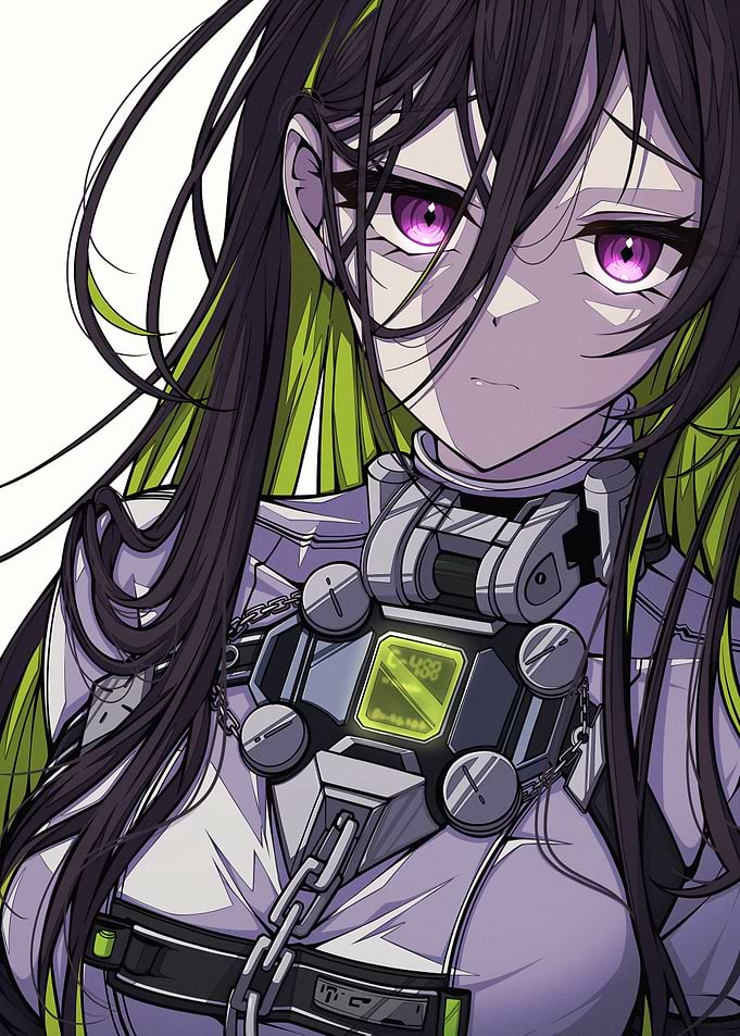 Anime Girl with Cyberpunk Device