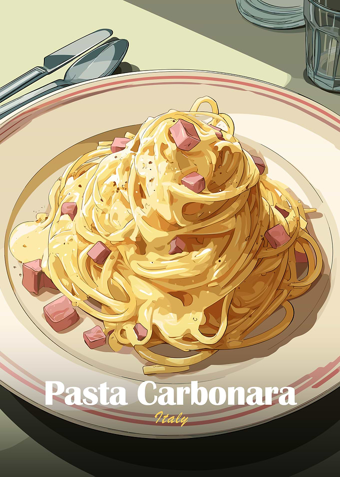 Pasta Carbonara Illustration