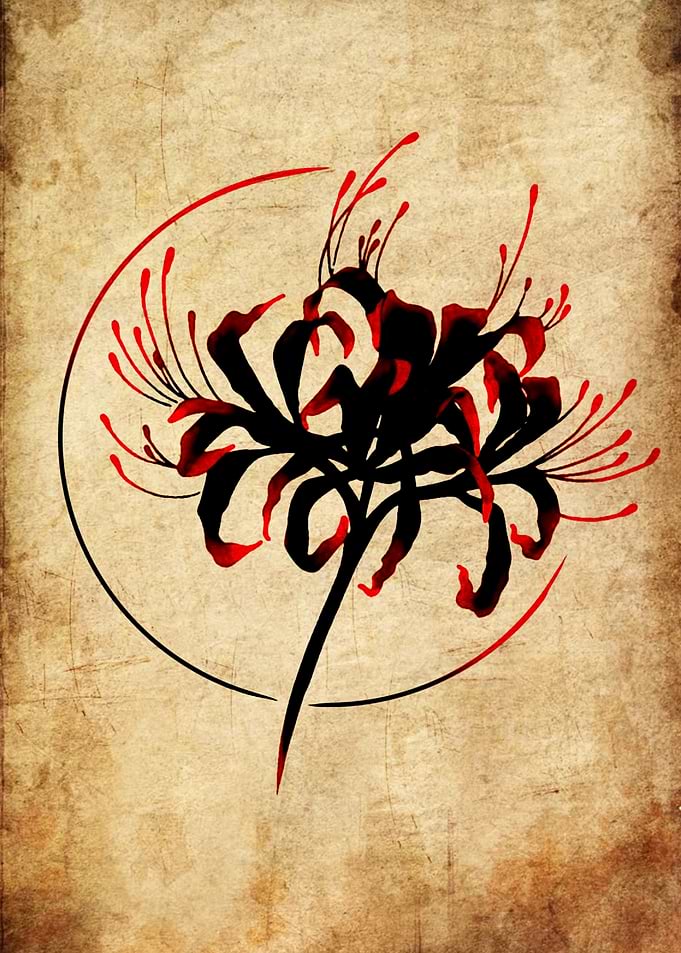 Red Spider Lily Floral Art