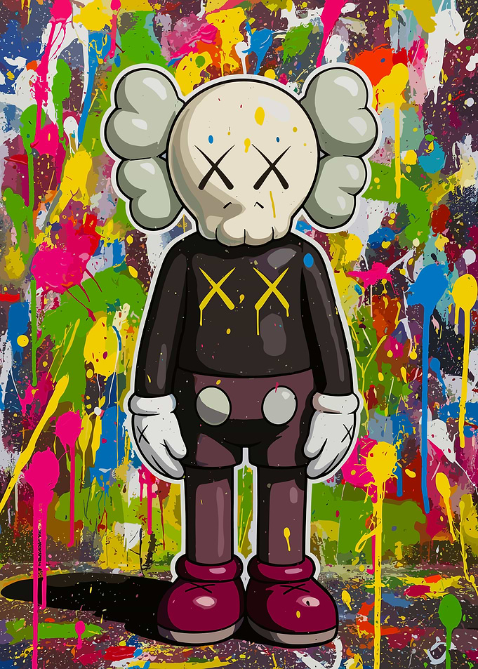 KAWS Companion Paint Splatter