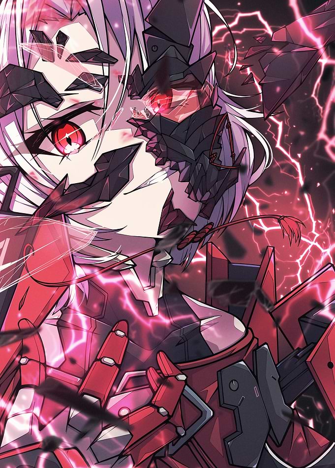 Anime Girl with Cybernetic Armor
