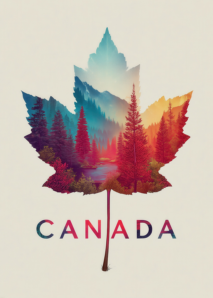 Canada Maple Leaf Landscape