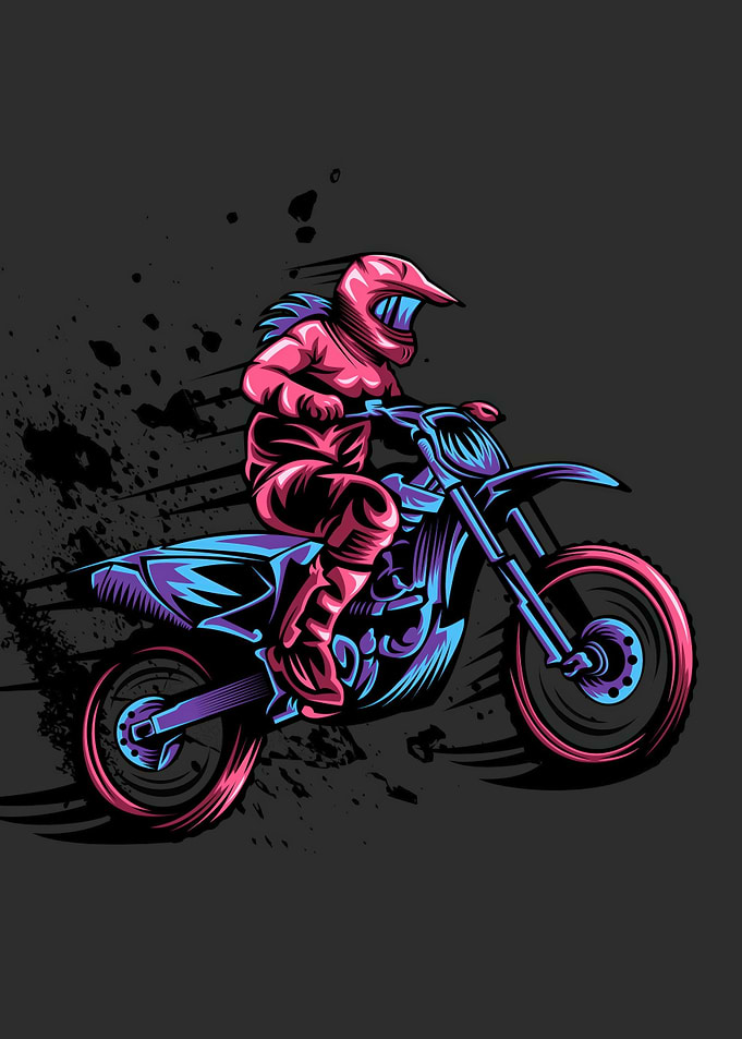 Motocross Rider Illustration