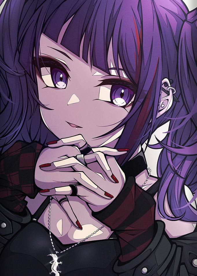 Anime Girl with Purple Hair