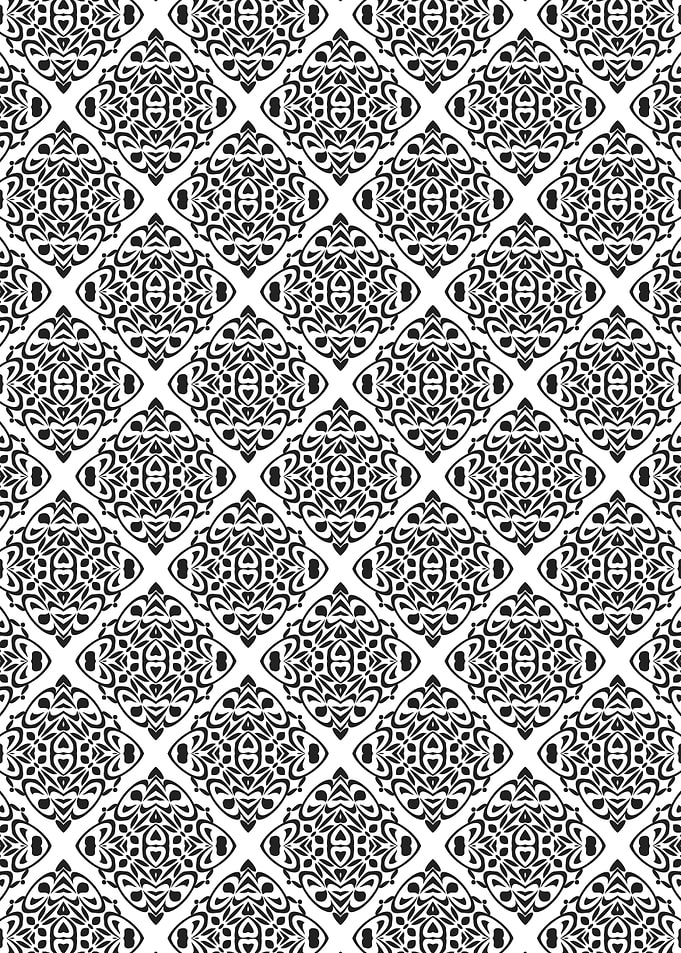 Classical Arabesque Diamond GridPattern