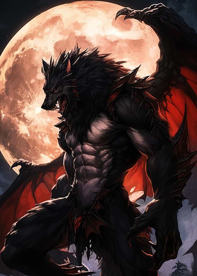 Werewolf Wings and Full Moon