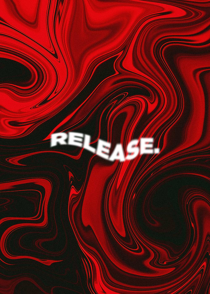 RELEASE - Intense Liquid Marble Wall Art | Cathartic Red Mental Health Poster