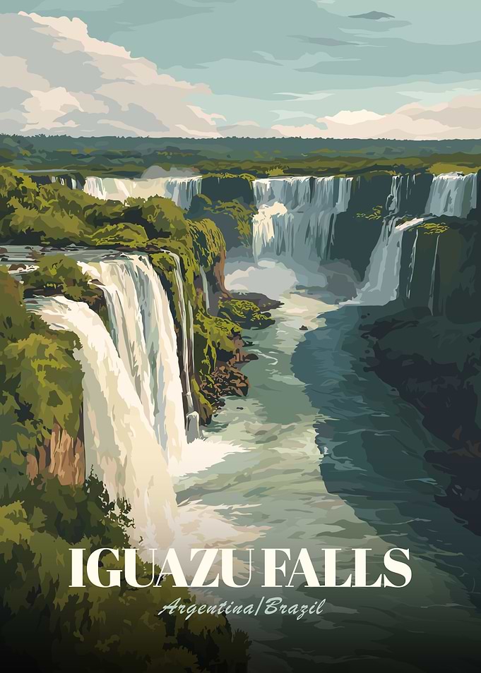 Iguazu Falls Argentina Brazil Poster