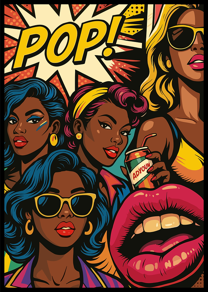 Pop Art Women with Drink