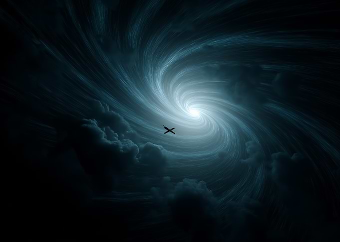 Swirling Vortex with Silhouette