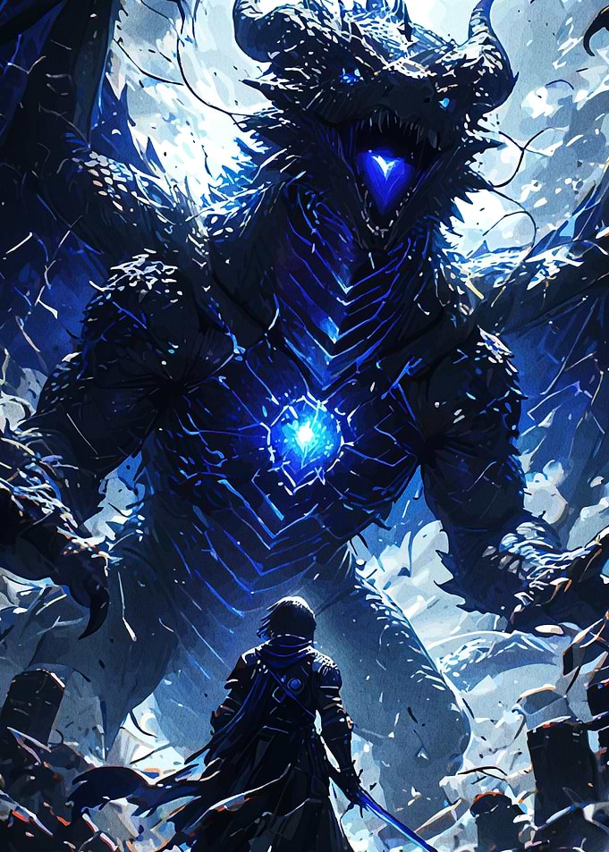 Dragon and Warrior Confrontation