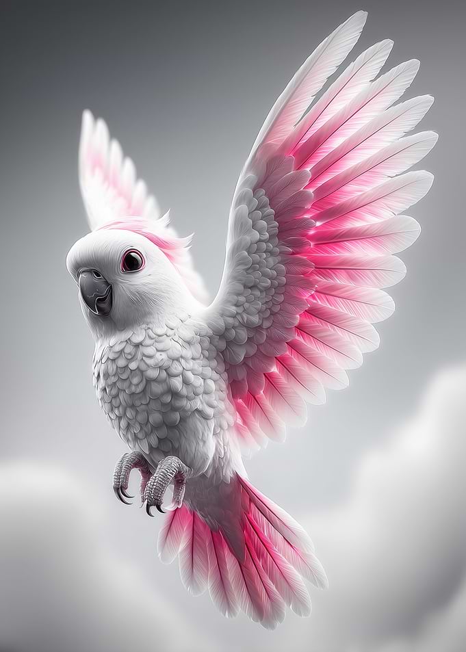Pink and White Cockatoo