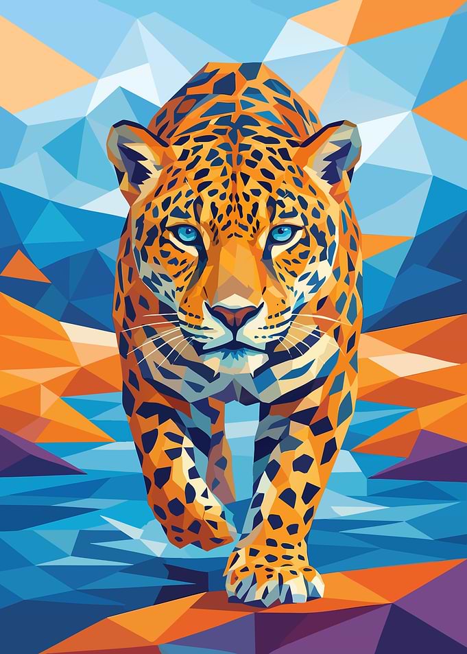 Geometric Jaguar Illustration