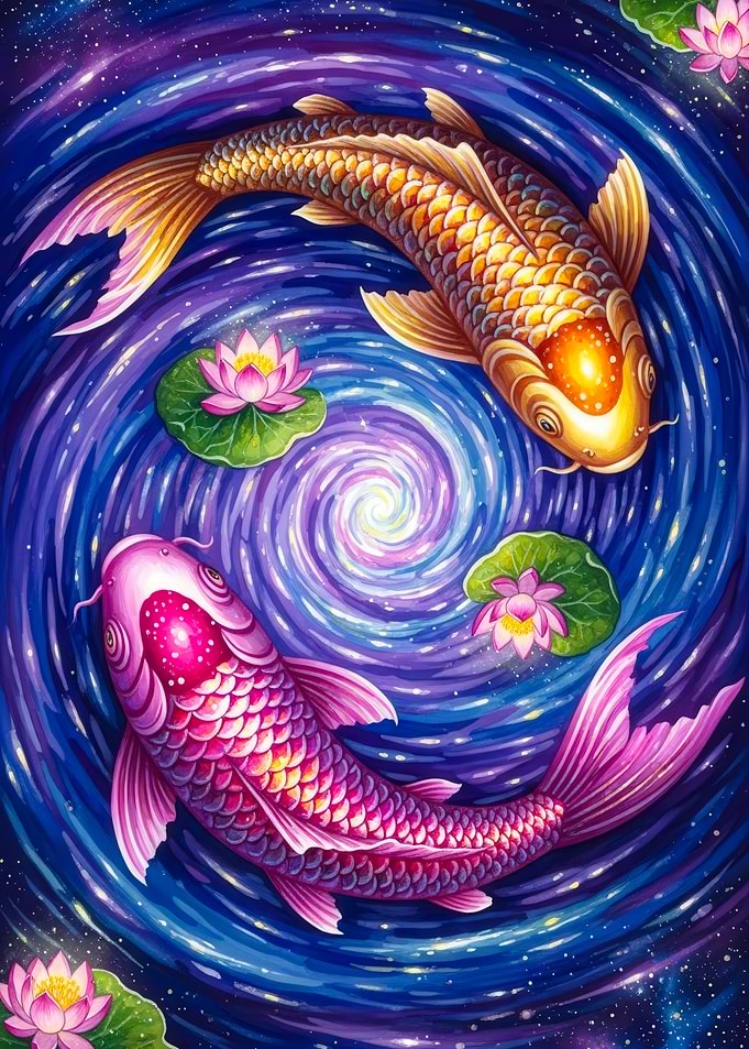 Koi Fish in a Cosmic Pond