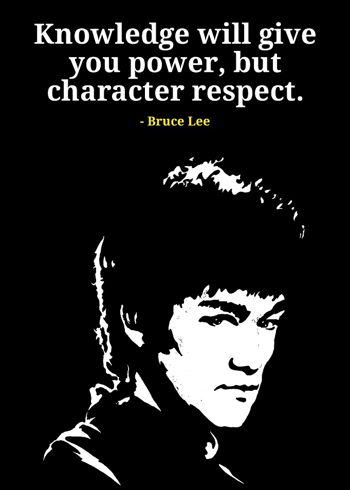 Bruce Lee Quote Black and White
