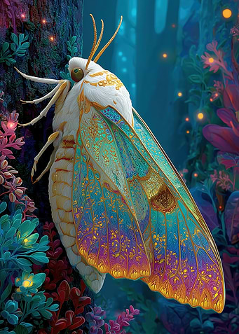 Colorful Psychedelic Moth