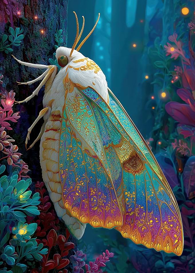 Colorful Psychedelic Moth