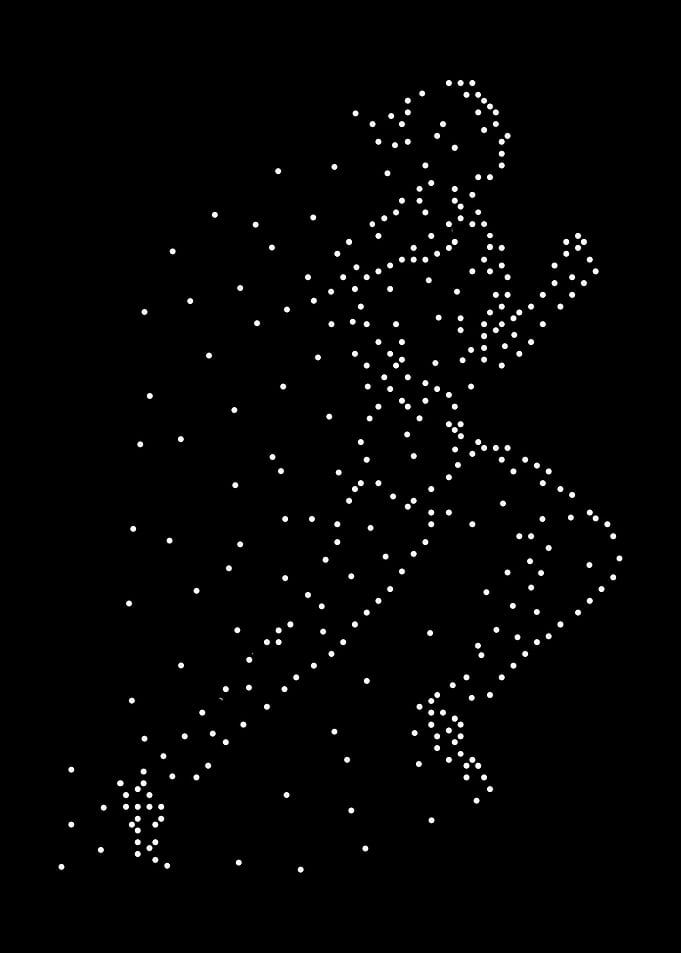 Running Figure Made of Dots