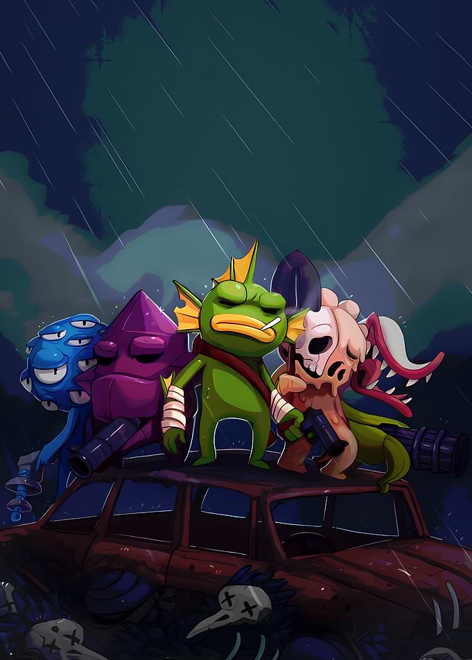 Monster Crew on Car Pixel Art