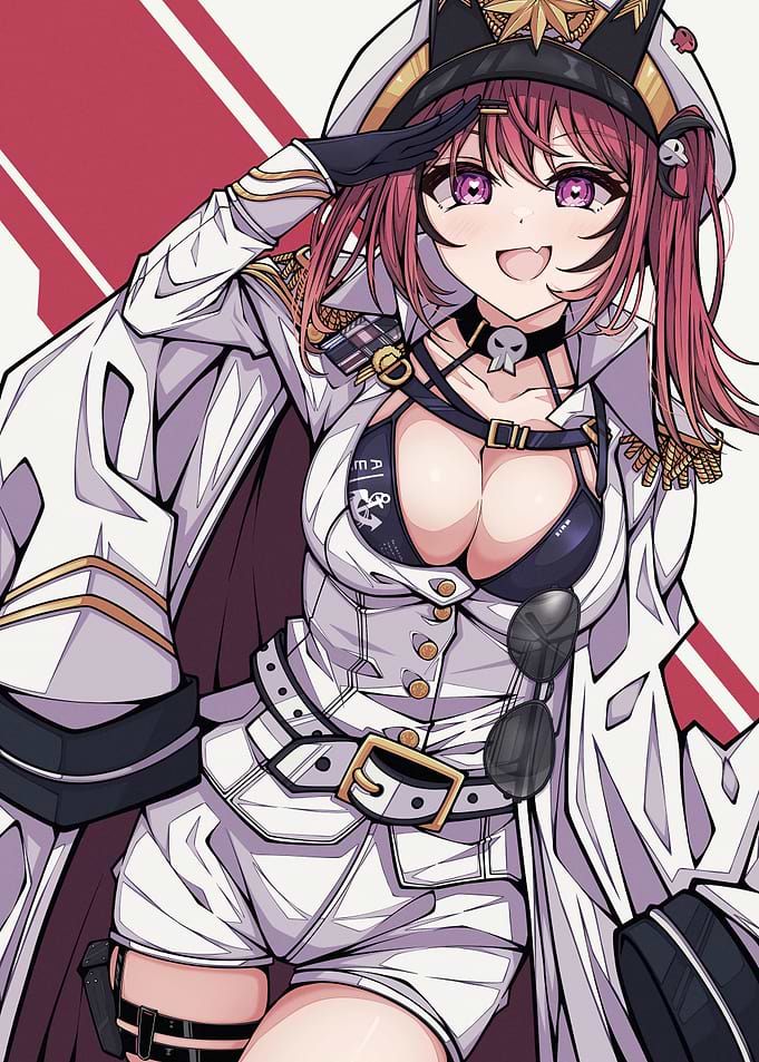 Anime Girl in Naval Officer Outfit