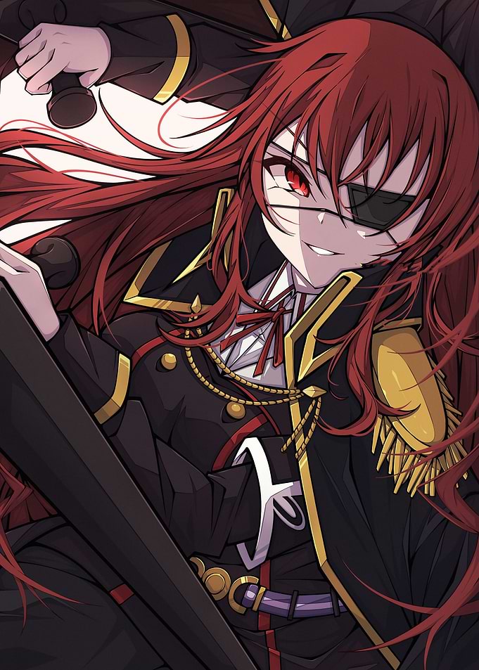 Anime Girl with Eyepatch and Uniform