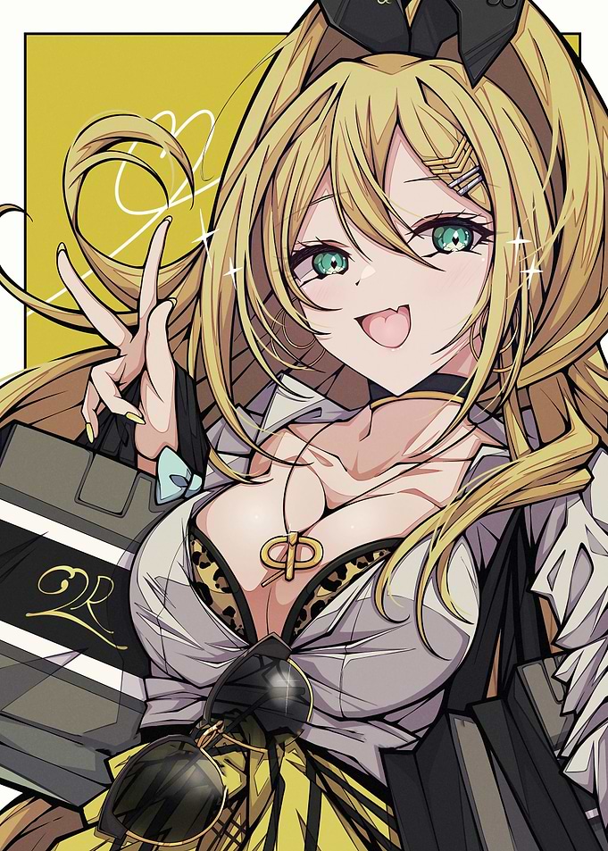 Blonde Anime Girl with Shopping Bags