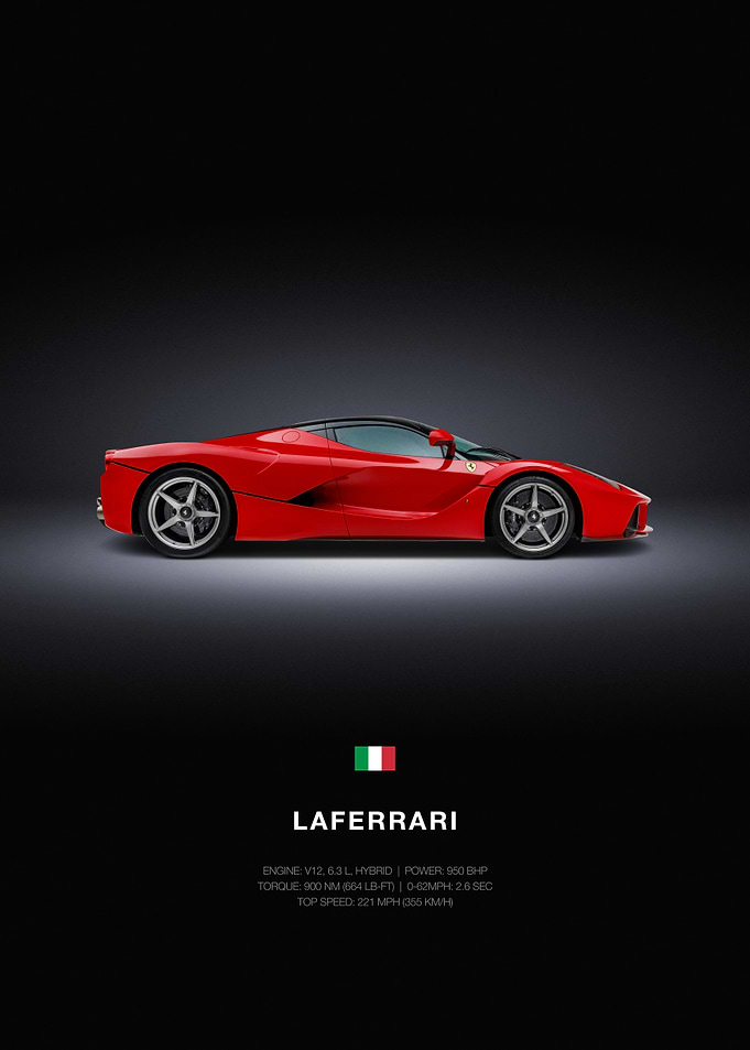 Ferrari LaFerrari Red Sports Car Profile